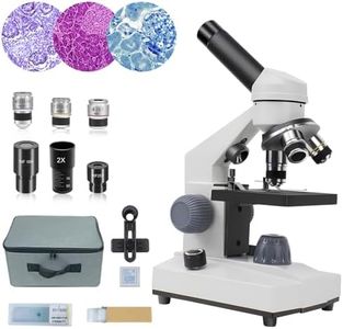 Compound Microscope for Adults, 100X-2000X High-Power Biological Microscope with Slides Set & Phone Adapter