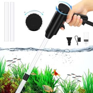 XIULIUU Aquarium Gravel Cleaner, Upgraded Flow Adjustable Fish Tank Cleaner with Air-Pressing Quick Start Button, Multi-Purpose Aquarium Siphon Vacuum Cleaner Kit for Sand Cleaner, Water Changer