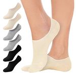 SIHOHAN No Show Socks Women 6 Pairs Low Cut Casual Ladies Socks with Non Slip Grip Cotton Liner Invisible Socks Women（2 Black+2 Grey+2 Nude