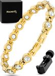 MagnetRX® Women’s Magnetic Bracelet – Elegant Magnetic Crystal Bracelets for Women – Adjustable Bracelet Length with Included Sizing Tool (Gold)