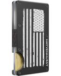 Hayvenhurst Slim Minimalist Front Pocket RFID Blocking Metal Wallets for Men with Money Clip (Patriot)