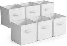 Sorbus Foldable Storage Cubes - 6 Pack, 11 Inch, White, Fabric, Foldable, Storage and Organization, Versatile Use, Collapsible Storage, Lightweight and Durable