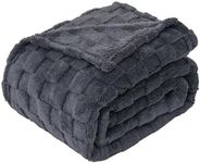 LINENOVA Charcoal Sherpa Throw Blan