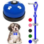 KEXIAVA 2 Pcs Dog Bells Toilet Training Dog Doorbell Dog Training Bell for Puppy Potty Adjustable Strap Dog Door Bell and Communication Device Dog Bell Cat Puppy Interactive Bell (Dark Blue)