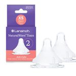 Lansinoh NaturalWave Baby Bottle Teats - Extra Slow Flow - Anti-Colic Air Vent - BPA & BPS-Free - Clinically Proven to Reduce Nipple Confusion - Compatible with Lansinoh Bottles - 2 Pack