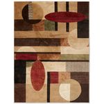 Home Dynamix Tribeca Jasmine Modern Area Rug, Abstract Brown/Green 3 Piece Set