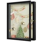 Love-KANKEI Shadow Box Frame 11x14,Wood Large Shadow Box Display Case with Glass Window and Magnetic Door,Memory Box for Keepsakes,Memorabilia Awards Medals Photos Pictures Tickets Black