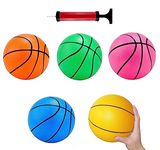 Mini Basketball, Colorful Children'S Mini Toy Basketball Set, With 16cm Rubber Basketball, Suitable For Indoor And Outdoor Children'S Basketball Hoop (5 Packs) 1