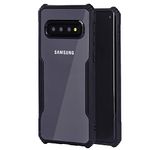 Solimo TPU, Plastic Transparent Black Bumper Case (Hard Back & Soft Bumper Cover) with for Samsung Galaxy S10 - Black