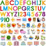 PENGFULL Felt Learning Letters,Learning Numbers,75 Felt Board Pieces for Felt Flannel Board,Alphabet ABC Learning for Toddlers for Kindergarten,Preschool,Toddlers