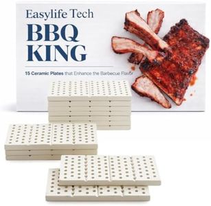 BBQ King Ceramic Grill Briquettes 15-Pack Grill Tiles for Gas BBQ Even Heat Distribution Reduces Flare-Ups Reusable Self-Cleaning Tiles Replace Lava Rocks & Charcoal 270 sq in Coverage
