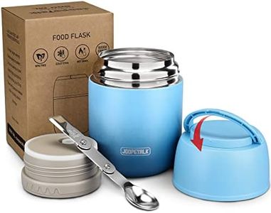 JOOPETALK 17 oz Insulated Lunch Containers, Hot Food Jar, Wide Mouth, Vacuum Stainless Steel Thermo Lunch Box with Handle and Folding Spoon, Blue