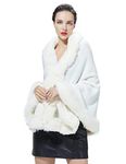 BEAUTELICATE Faux Fur Shawl Wrap Stole Shrug Bridal Winter Wedding with Hook