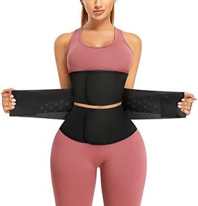 AOSBOEI Waist Trainer for Women Workout Waist Cincher Trimmer Underbust Corset Tummy Control Hourglass Body Shapewear, Black, Medium