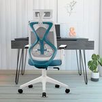 beAAtho Dusk Mesh High Back Office Chair/Study Chair/Computer Chair/Revolving Chair/Desk Chair for Work from Home Adjustable Arm, Lumbar, Height with 3 Years Warranty (Blue)