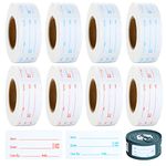 GOYADA 8 Rolls 4000 Pieces Food Labels Stickers, 1x2in Dissolvable Food Labels Freezer Stickers, Self-Adhesive Easy Peel Off Food Date Freezer Labels for Home Or Restaurant Food Container