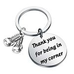 CENWA Boxing Gift Boxing Gloves Keychain Sports Gift Thank You for Being in My Corner Gifts for Boxers Boxing Coach, Grey, 3.0