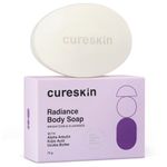 Cureskin Radiance Body Soap | For Pigmentation & Sun Damage with Alpha Arbutin, Kojic Acid and Ucuba Butter | Kojic Soap for Men & Women | Kojic Acid Soap for Skin Whitening | Soap Tan Removal, 75 g (Pack of 1)