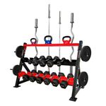 Zorex Fitness ZF-115A 3 in 1 (3-Tier Multifunctional Storage Rack) for Home Gym Suitable for Dumbbells, Weight Plates, kettle bells, Barbells Rods & Olympics Rods. dumbbell stand for home dumbbell rack for home gym gym setup gym weights for home