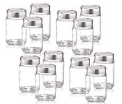 Golden Bird Wide Mouth Glass Mason Jars For Canning Decorating,Preserving & Kitchen Storage - 300 ML - Set OF -12