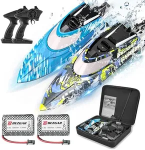 BEZGAR RC Boat, 2 Packs 12 inch Fast Speed RC Boat 30 KPH with A Portable Suitcase for Lakes & Pools & Salt Water, Summer Toys for Adults and Ideal Gifts for Kids Boys Age 6 7 8-12 Years Old - TX2P1