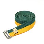 WiseLife Yoga Stretch Belt/Strap | Best for Daily Stretching, Yoga, Pilates, Physical Therapy, Fitness | 8 Feet Premium Cotton Strech Band (Green-Yellow)