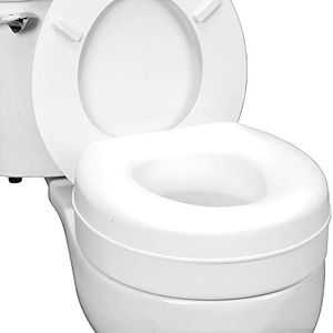 HealthSmart Raised Toilet Seat Riser That Fits Most Standard Bowls for Enhanced Comfort and Elevation with Slip Resistant Pads, 15x15x5, New and Improved