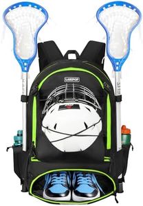 LARIPOP Turf Lacrosse Bag - Extra Large Hockey Backpack Bag for Lacrosse Equipment with Two Stick Holders and Compartment