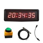 6-Digit Game Challenge Countdown Timer with Stopwatch Button, Fitness Timer Interval Timer, LED Digital Wall Clock, Ideal for Variety Show Props, Speed Races, Gym