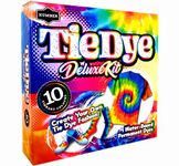 KUMBER Tie Dye Kit Kids & Adults - 10 Colours with Extra Dye Powder, Rubber Bands, Gloves, Surface Cover & Funnel - Art and Craft Kit for Kids and Adults - Fabric Dye for Clothes, Games & Activities