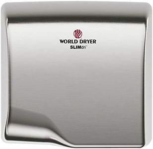 World Dryer® L-973 SLIMdri® Hand Dryer - Automatic Brushed Stainless Steel Universal Voltage Surface-Mounted ADA Compliant