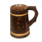 All About Wood - Hand-Crafted Wooden Drinking Beer Mug for Home-Bar/Café/Pubs/Party (8 X 5 Inch, 850 mL, Mango-Wood)