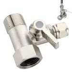 T Piece Water Line Splitter 3/8 X 3/8 X 1/4 inch, Tee Hose Shut-off Valve Adapter, Faucet Valves, Brass Water Supply Valve, for Refrigerators, Ice maker, Reverse Osmosis, RO Water Filter Systems