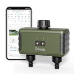 Bluetooth Water Timer 2 Zone, Diivoo Smart Irrigation Sprinkler Timer Up to 40 Separate Programmable Schedules, Hose Timer with Rain Delay and Manual Watering, for Garden Lawn Hose