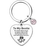 HULALA To My Bestie Gifts Best Friend Keyring Keychain Key Rings For Women Girls Birthday Christmas Leaving Presents No Matter Where We Are No Matter What We Do You'll Always Have Me