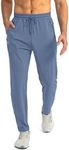 G Gradual Men's Sweatpants with Zipper Pockets Tapered Joggers for Men Athletic Pants for Workout, Jogging, Running, Slate Blue, Small