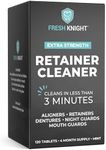 Retainer Cleaner Tablets 120 - Invisalign Cleaner - Denture Cleaner. Efferdent Retainer Cleaner Tablets, Night Guard, Mouth Guards, Aligners & Dental Appliance Cleaner - 4 Month Supply.