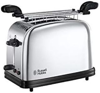 Russell Hobbs Tostapane - 2 Fette - Acciaio Inox Lucidato; Scomparti per toast extra large; 6 livelli di doratura; Funzione di scongelamento, Tecnologia di toast rapido, 1670 W, Victory 23310-56