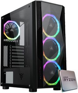 EMCA4 Computer Gaming PC Assemblato Fisso Ryzen 7 5700X - RTX 3060 12GB - SSD M.2 1TB nvme - Ram 32GB DDR4 3200Mhz - 6 ventole RGB - Windows 11