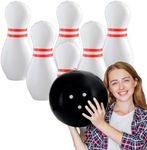 Zloveleexr Inflatable Bowling Set for Kids and Adults, Inflatable Bowling Balls & Pins for Outdoor and Indoor Fit Christmas Birthday Carnival Party Games, Kids Education Motor Skills Outdoor Toys