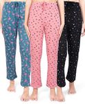 Real Basics Women's Cotton Printed Pyjama Pack of 3 (RB-W-PJ-XXL-P3-OSTRCH_CHETAH_GALXY)