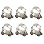 Size 29-31mm T-Bolt Hose Clamp 304 Stainless Steel Tube Clamps Pipe Clamp Pack Of 6