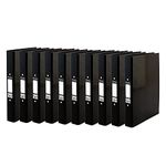 10 x Pukka A4 Glossy 2-Ring Binder File School Work Office 40mm Spine File Organiser (Black)