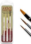 The Army Painter Wargamer Most Wanted Brush Set - Miniatures Paint Brush Set of 3 Miniature Paint Brushes - Insane Detail, Regiment, and Small Drybrush - Quality Detail Brush Set Handmade in Europe