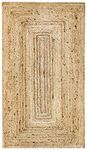 HAMID Rug Jute Alhambra Natural Colour, Jute Rug, Area Rug 100% Jute Fibre Hand Wovem, Braided Rug for Home, Living Room, Floor Carpet..(150x80cm)