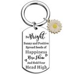 ichrati Inspirational Gifts for Women Sunflower Sister Keychains for Inspiration Cute Best Friend Birthday Key Chain for Teen Girls Christmas Daughter Keying Presents Graduation Jewelry for Her, Silver, Small