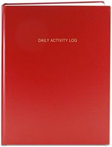 BookFactory Daily Activity Log Book / 365 Day Log Book (384 Pages - 8 7/8" x 11 1/4") / 365 Page Diary, Red Cover, Smyth Sewn Hardbound (LOG-384-DAY-A-LRRT32)