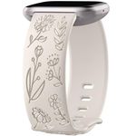 Ouwegaga Strap Compatible with Fitbit Versa 2 Strap/Fitbit Versa Strap, Fancy Dandelion Pattern Soft Silicone Wristbands for Versa 2/Versa/Versa Lite/Versa SE for Women Men, Small Starlight