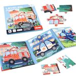 ASTARON Magnetic Puzzles for Toddlers, Educational Travel Toys Car Plane Activities For Kids, 12-16-20 pieces Learning Magnet Puzzles for Road Trip, Kids Birthday Gifts