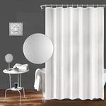 Funria EVA Shower Curtain Waterproof Bathroom Curtains with 12 Hooks for Wet Room Long Bath Curtains for Bathtubs and Shower Stall White Shower Curtains 180 x 180CM (71 x 71 Inch)